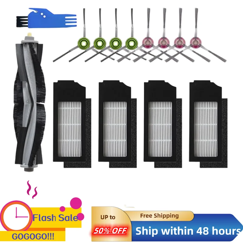 

Hepa Filters Main Roller Side Brushes for Ecovacs Deebot X1 TURBO / X1 OMNI / T10 TURBO Vacuum Cleaner Spare Parts