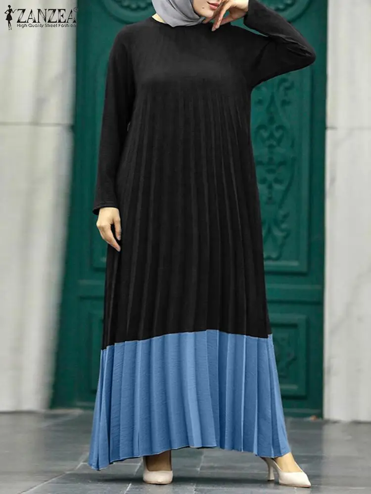 

Платье ZANZEA женское длинное в мусульманском стиле, модная абайя в стиле пэчворк, сарафан в турецком стиле, модель 2023 на весну