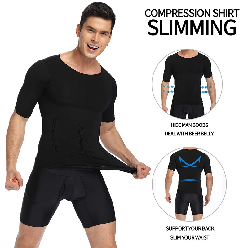 Men's Slimming Body Shapewear Corset Vest Shirt Compression Abdomen Tummy Belly Control Slim Waist Cincher Underwear Sports Vest