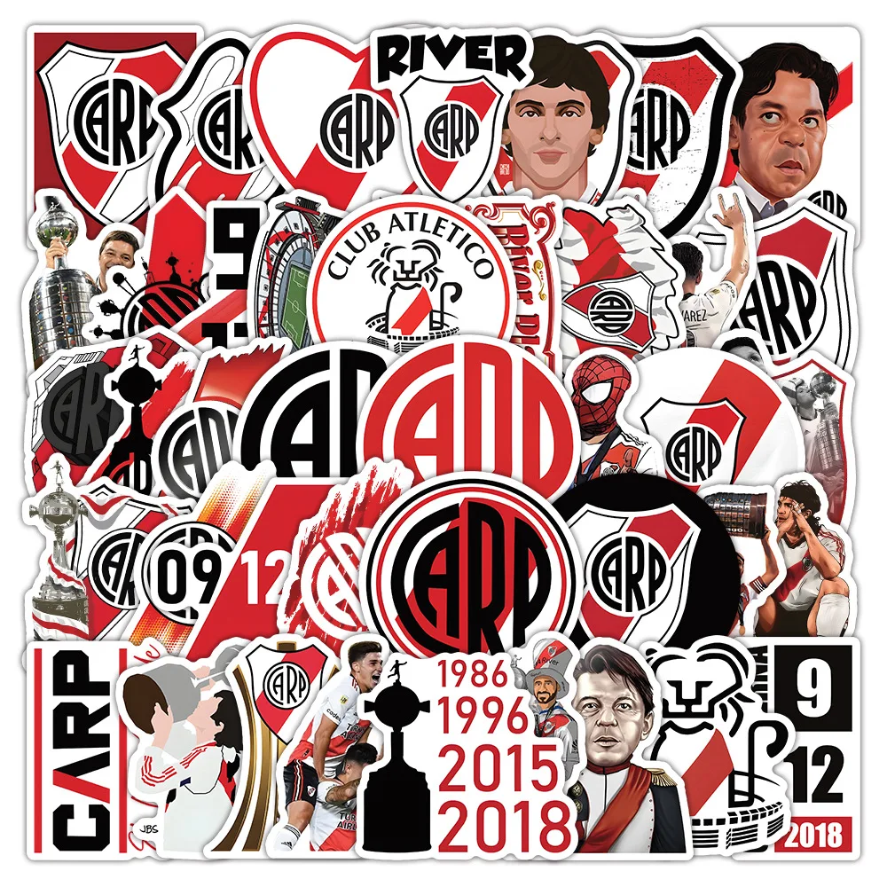 Фото 10/50 шт., аргентинский футбольный клуб, RIVER PLATE, конкурсные спортивные футбольные граффити, декоративные водонепроницаемые наклейки, детские игрушки №1