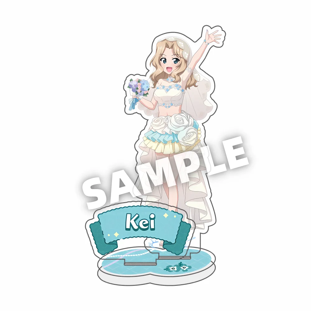 Фото Акриловая фигурка из аниме Girls und Panzer: Нисидзуми Михо в свадебном платье. Модельная табличка для декора стола, игрушка для косплея, подарок, брелок для ключей №4