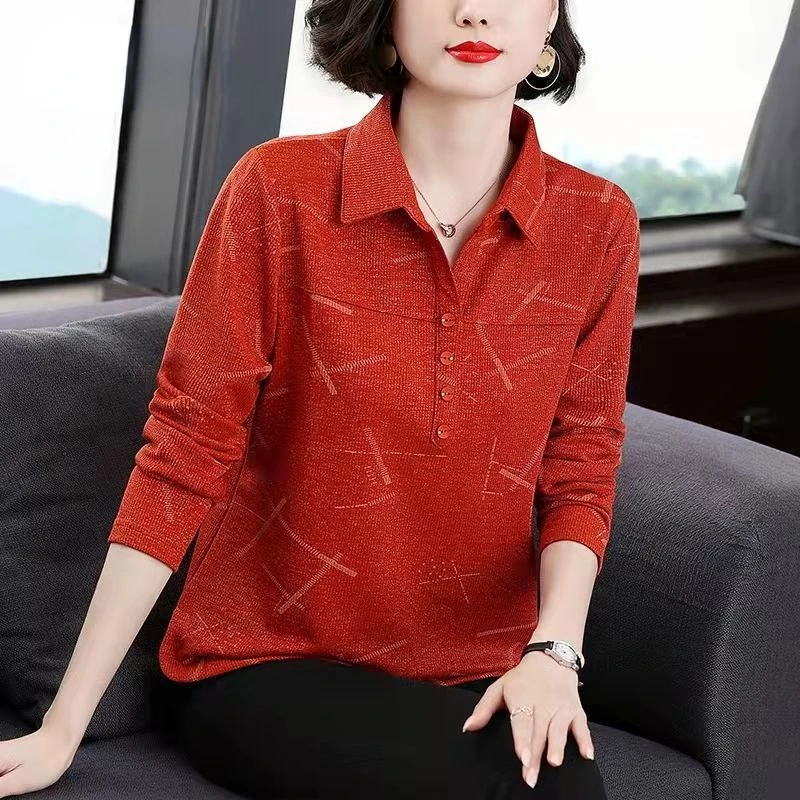 

Woman Long Sleeve Shirt Female Casual Button T-Shirt Top Ladies Slim Fit Basic Tops New Autumn Basic Slim Tops Solid Shirts G245