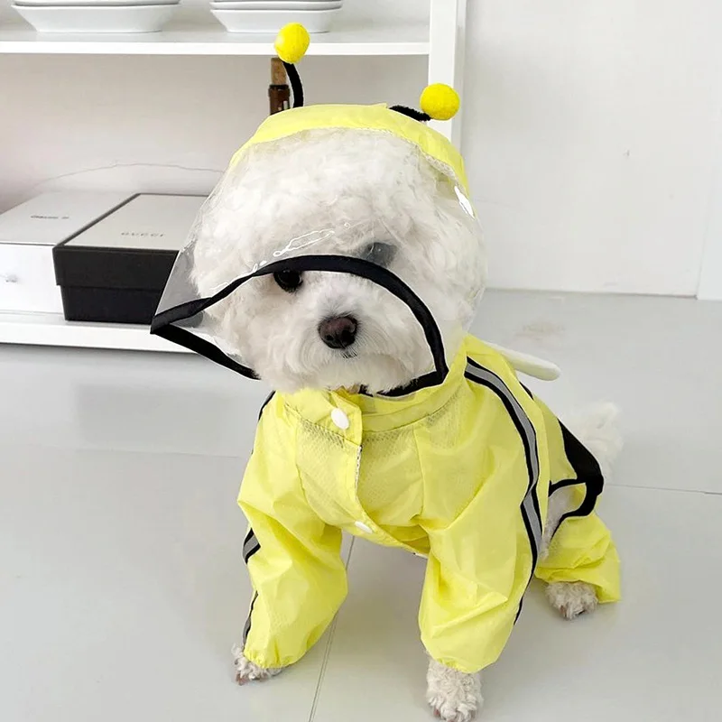 

2023 New Dog Four Legged All Inclusive Raincoat Windproof and Rainproof Teddy Bears Pomeranian Raincoat Pet Outdoor Supplies