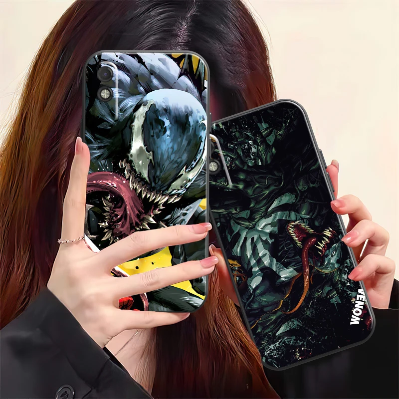 

Marvel Venom Phone Case For Xiaomi Redmi 7 7A 8 8A 8T 9 9T 9A 9C Note 7 8 9 9S Funda Liquid Silicon Back Silicone Cover Coque