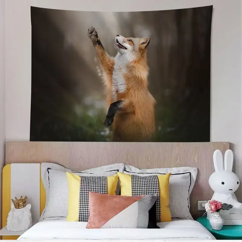 

Fox Tapestry Lovely Animal Wall Hanging Cloth for Boy Girls Kids Bedroom Wildlife Home Living Room Decor Wall Blanket Tapestries
