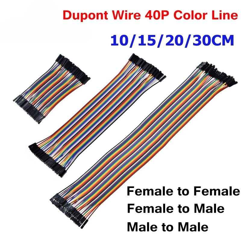 

Dupont Line 10CM 20CM 30CM 40Pin Male to Male + Male to Female and Female to Female Jumper Wire Dupont Cable for Arduino DIY KIT