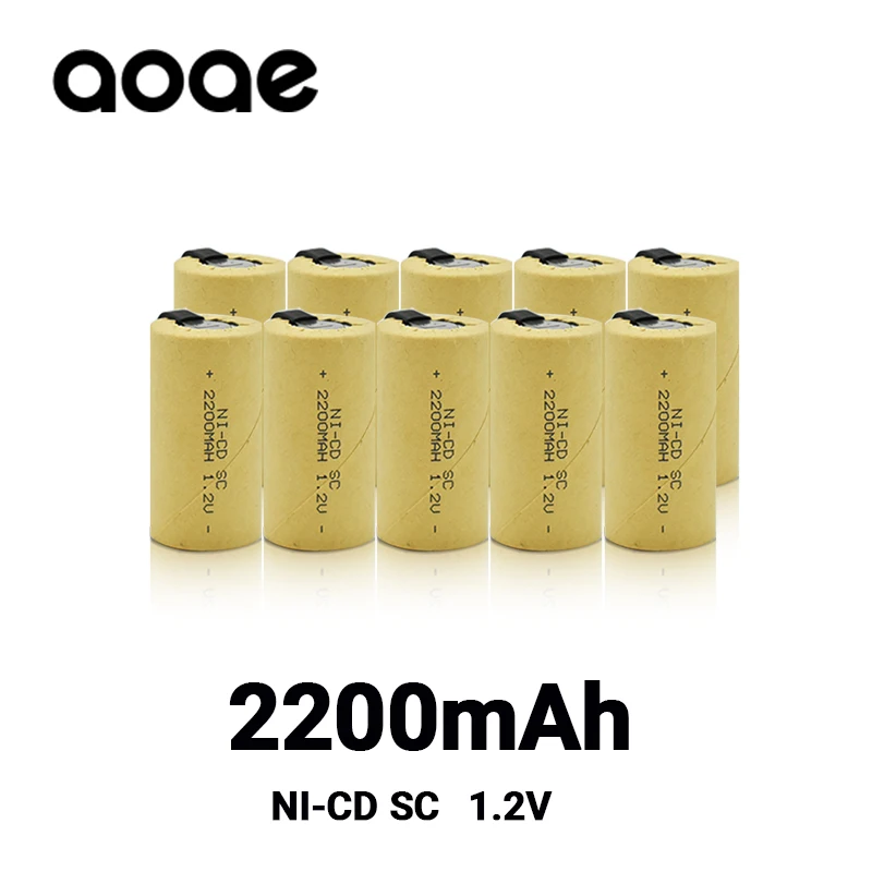 

Ni-Cd rechargeable battery1.2V Screwdriver Electric Drill SC Batteries 2200mah With Tab Power Tool NiCd SUBC Cell