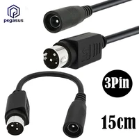 50pieces dc 5 5mm2 5mm female to round head 3 pin4 pin plug printer power adapter cable 15cm