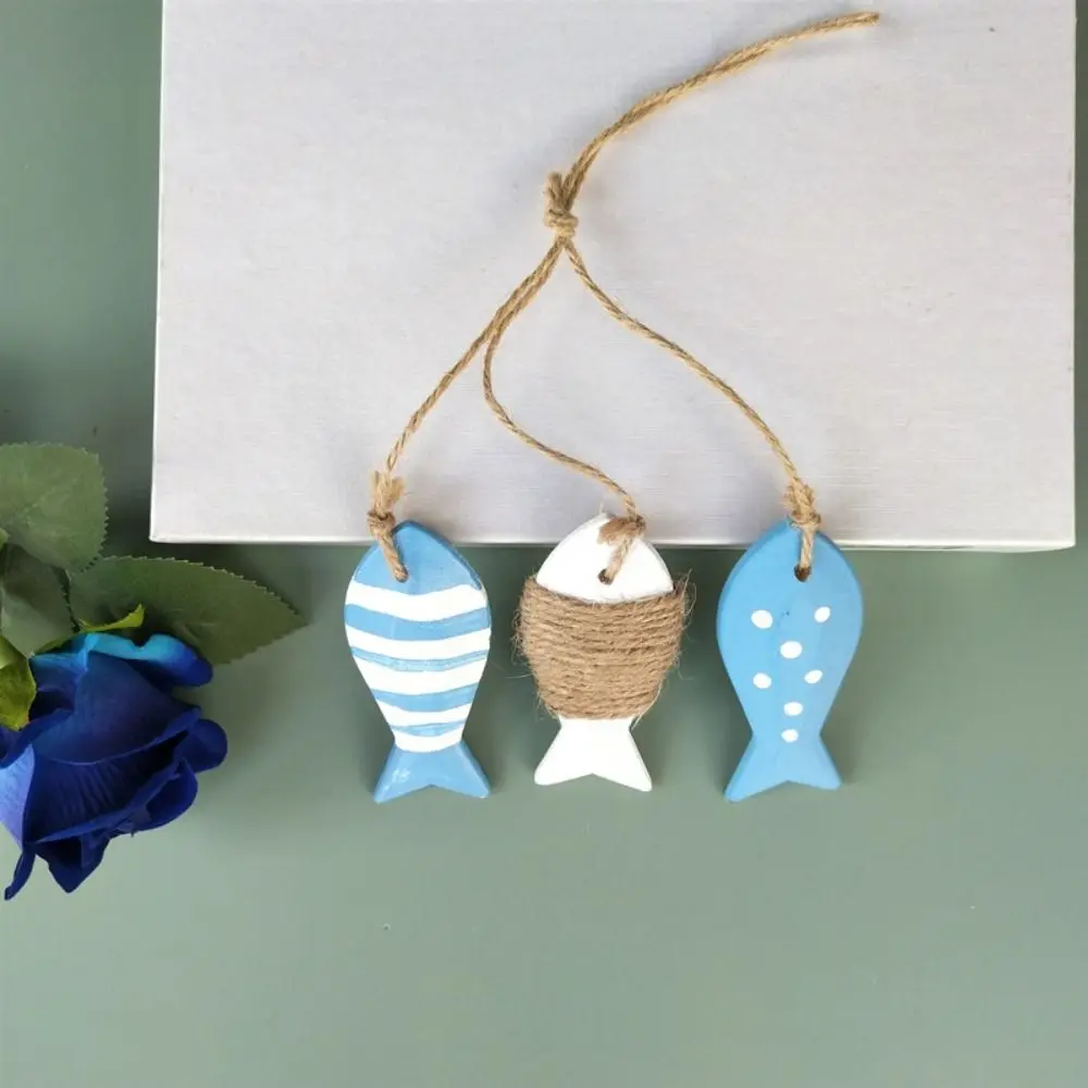 

Fish String Wooden Fish Sea Pendant For Kindergarten Decor Fish Skewers Solid Wood Carving Pendant Wooedn Fish Hanging Decor