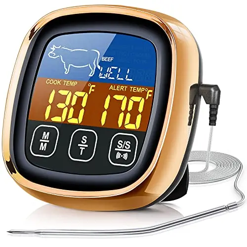 

Digital Meat Thermometer for Cooking Upgraded Touchscreen LCD Large Display Instant Read Food Thermometer Backlight Long Probe
