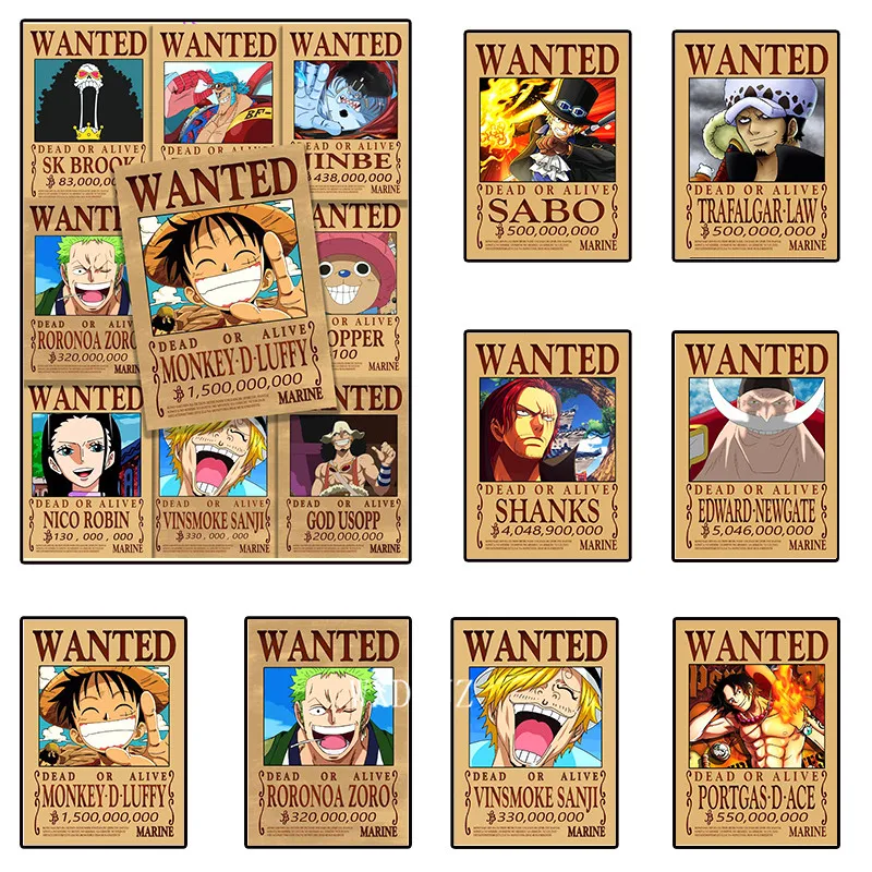 Пиратские винтажные Аниме фигурки плакаты один предмет требуется плакат Луффи