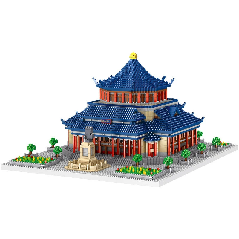 

Lezi 8193 World Architecture Sun Yat-sen Memorial Hall Palace Statue Mini Diamond Blocks Bricks Building Toy for Children Gifts