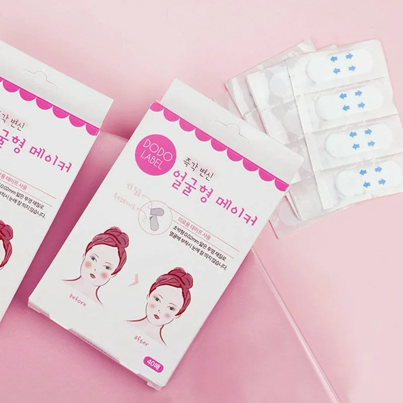 40 шт./компл. наклейки для подтяжки лица невидимые тонкого V-образные кожи