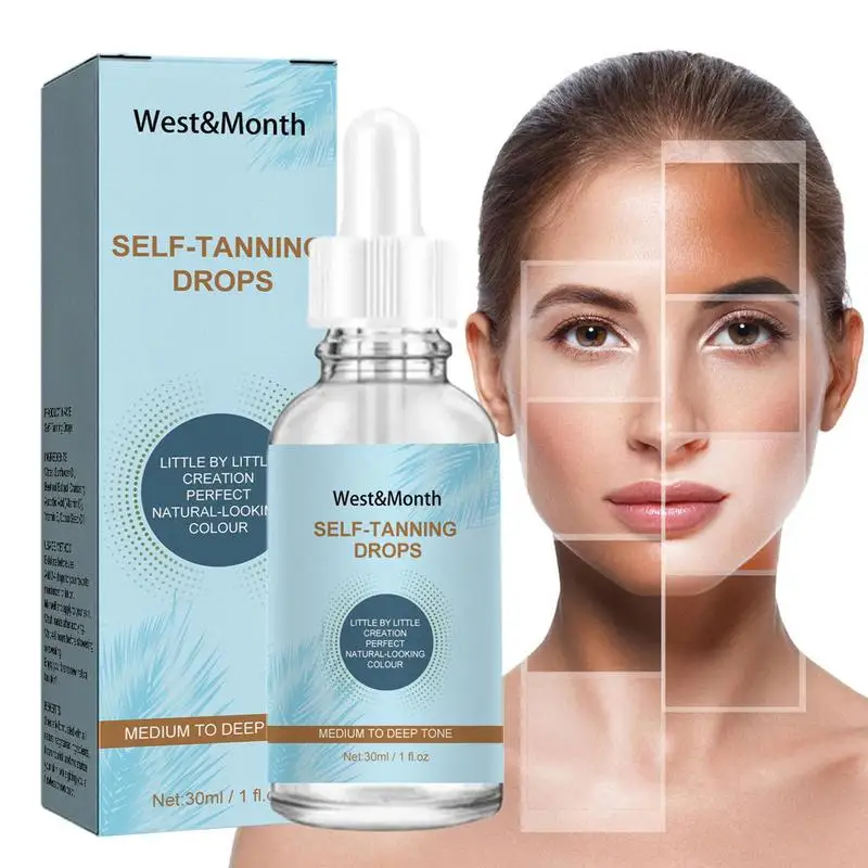 

Bronzer Drops Self Tan Drops For Face 30ml Tanning Water Color Correcting Self Tanner Face Tanner Essence For Year-Round Glow