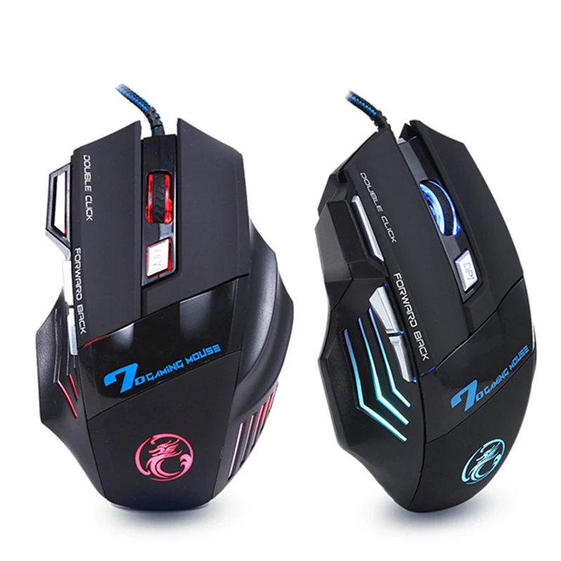 

Проводная игровая мышь RYRA, игровая мышь для ПК, бесшумная мышь RGB, 5500 DPI, эргономичная USB мышь с подсветкой, 7 кнопок, для ПК и ноутбука