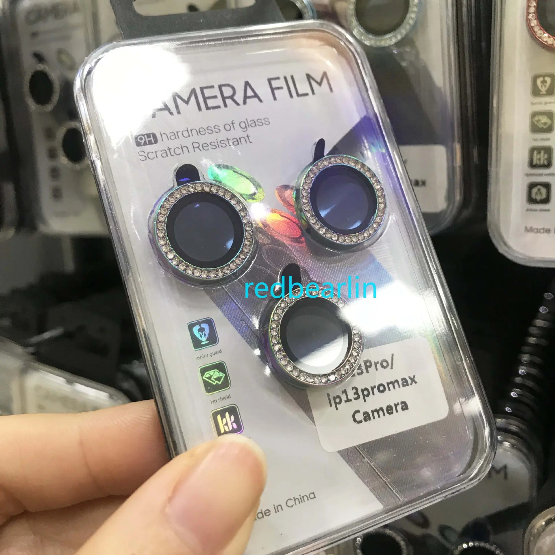 100pcs Diamond Metal Camera Protector for IPhone 14 12 13 Mini Camera Protector Back Camere Len Protection Glass with retail box