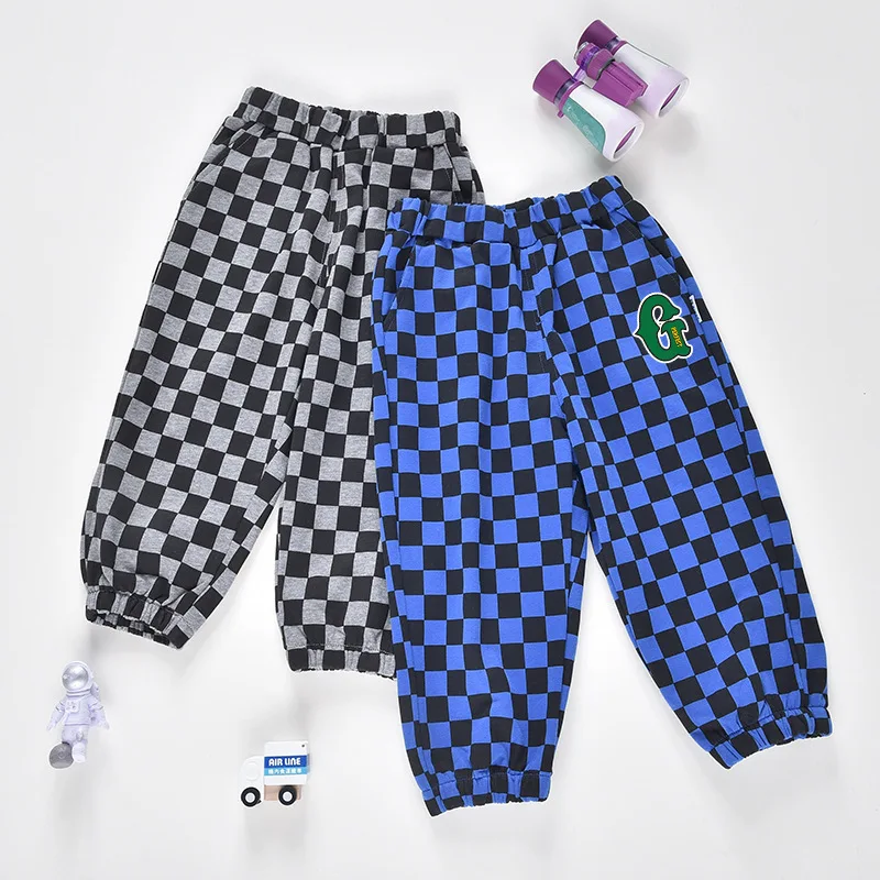 

Children's Pants Autumn Clothes Boys and Girls Long Pants Plaid Jogging Running Kids Pants Trousers Baby Legging Pantalones