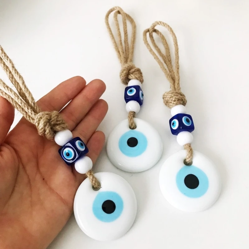 Плетеная веревка сглаза ручной работы настенная Подвеска из стекла брелок для