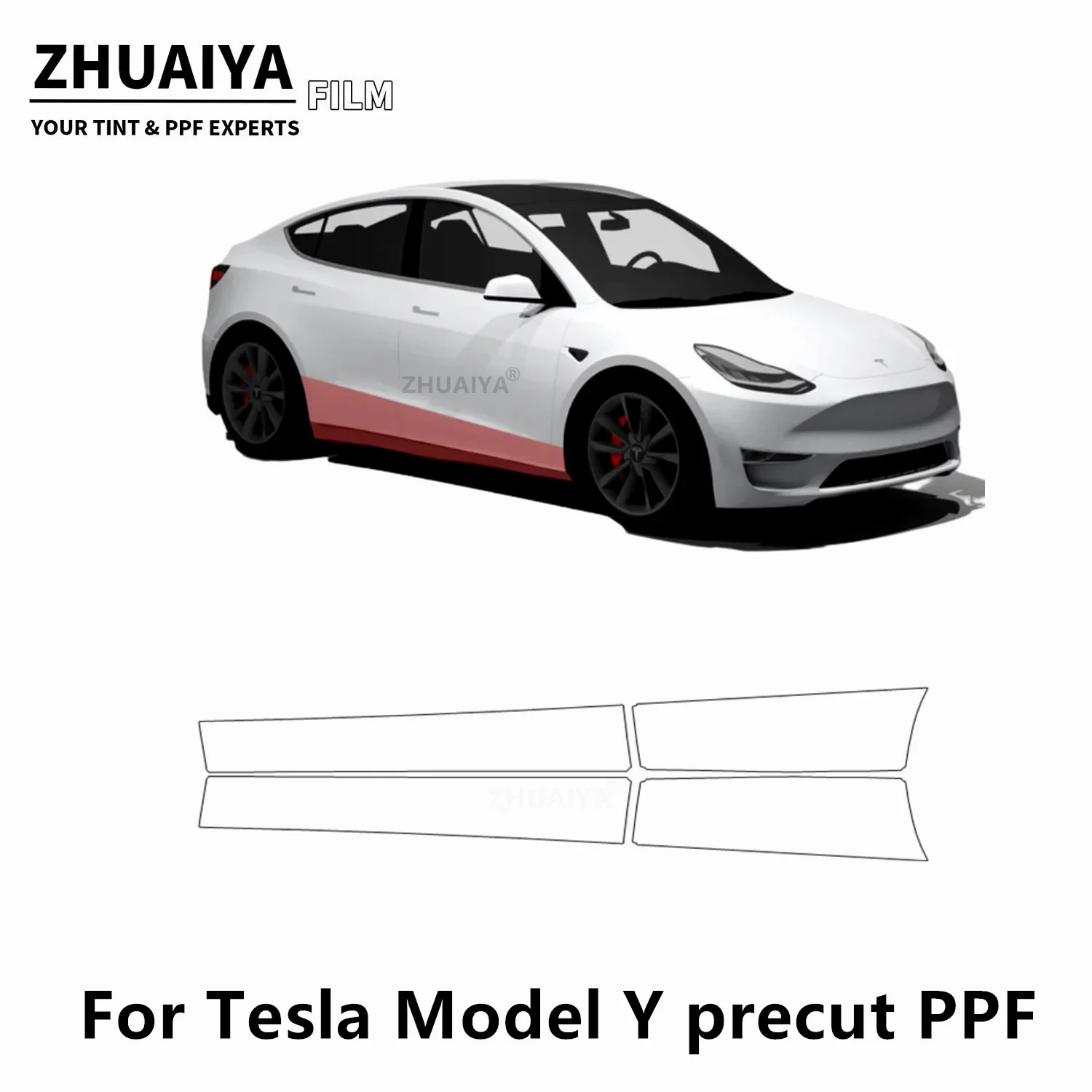 

2020-2024 для Tesla Model Y Rocker Panel PPF Защитная пленка для краски 8mil пленка для кузова автомобиля