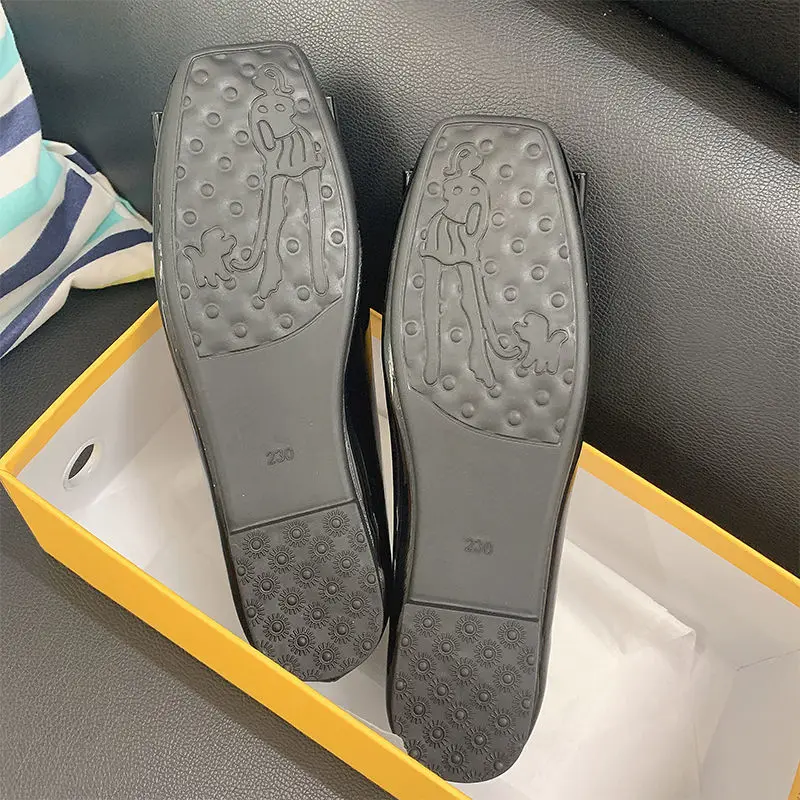 Classic Square Toe Flat Shoes Women Soft Soled Ballets Party Shoes Wedding Shoes Office Shoes 2023 New Zapatos Mujer Size 31-44