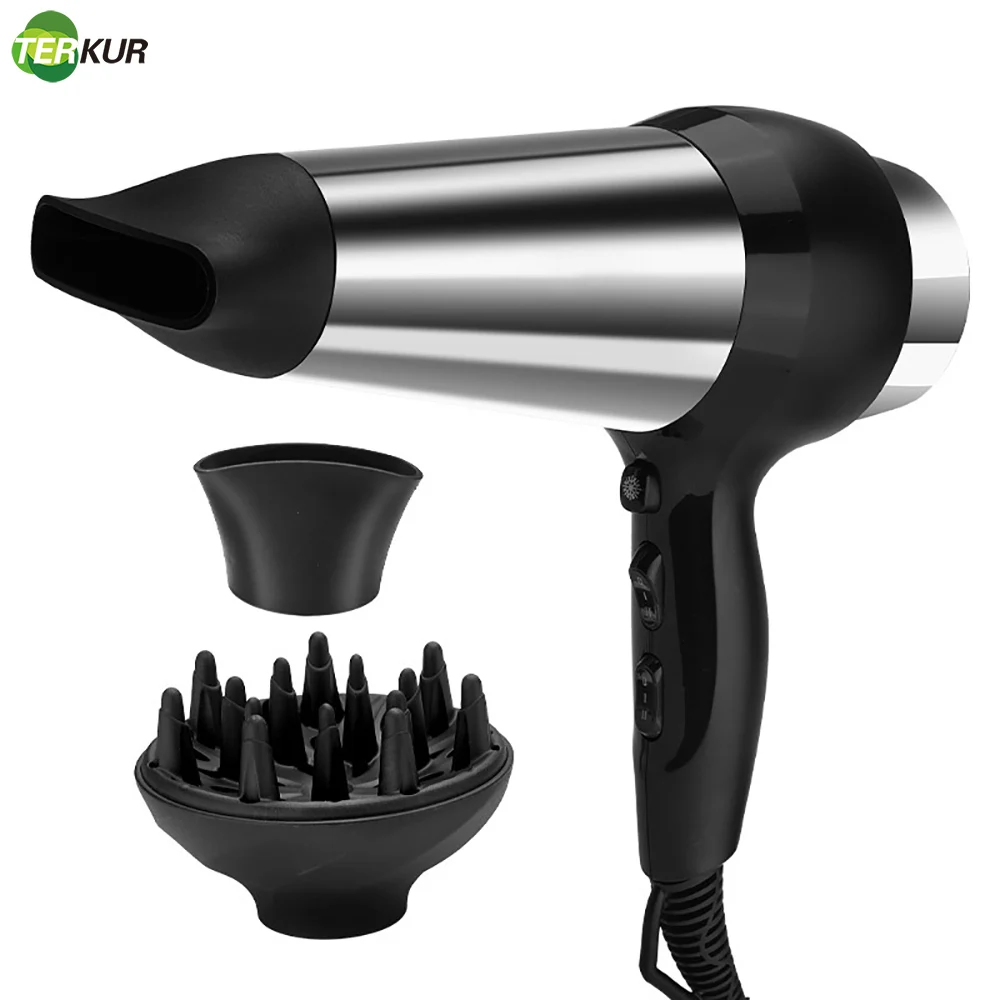 

Professional Hair Dryer with Diffuser Ionic Salon Blower Power Strong Wind 2 Speed and 3 Heat Setting Cool Shut Button Fast Dry