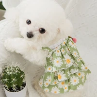 dog skirt summer small daisy suspender skirt thin section teddy bear small dog teacup dog spring and summer pet clothes