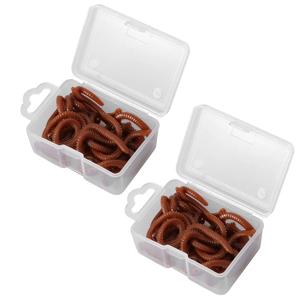 

2 Boxes Earthworm Lure Sturdy Prime Durable Prank Earthworm Lure for Kid Fishing