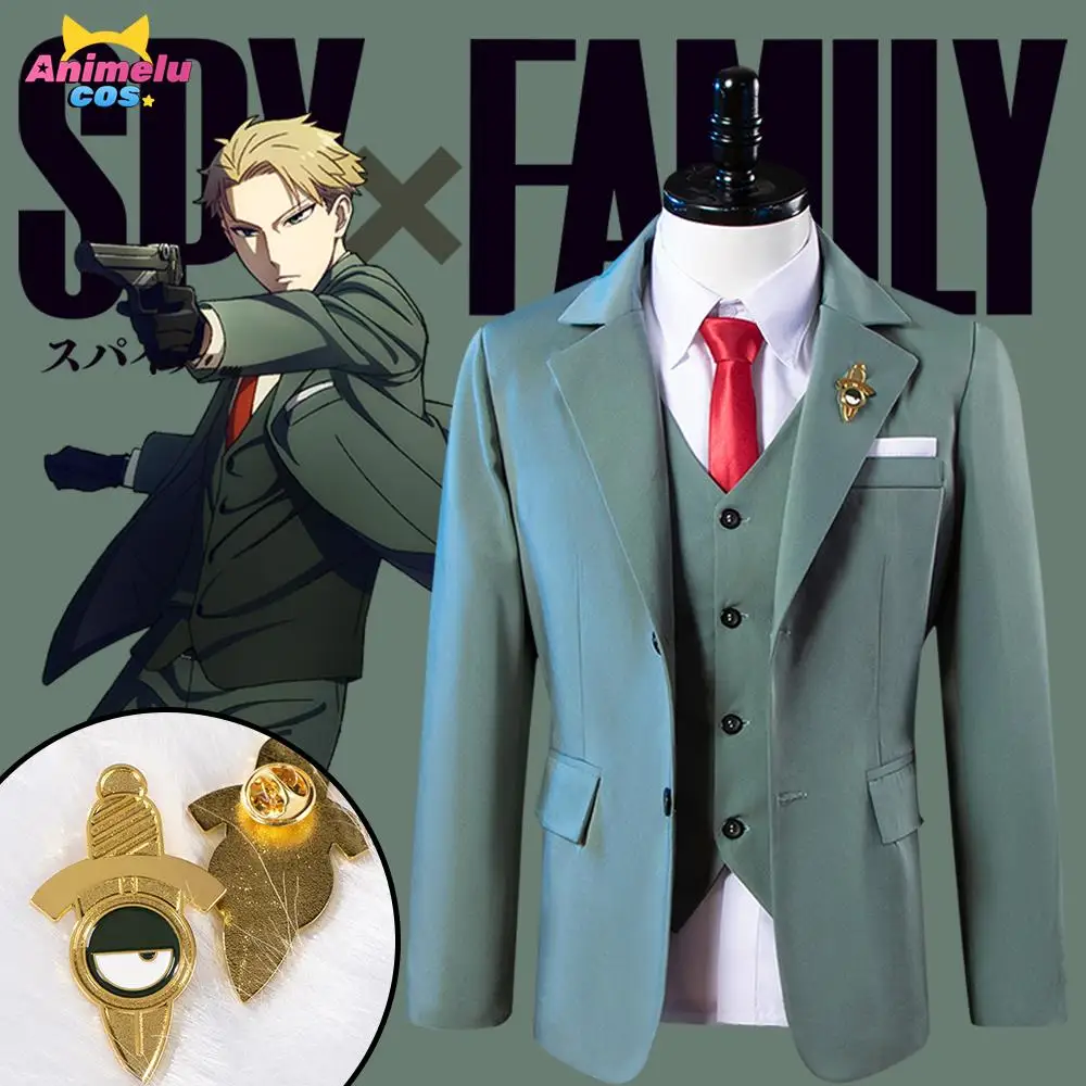 Loid Forger Cosplay Spy Family Twilight Cosplay Costume Light Green Suit Short Blond Wig Outfit Shirt Tie Men Clothes Halloween