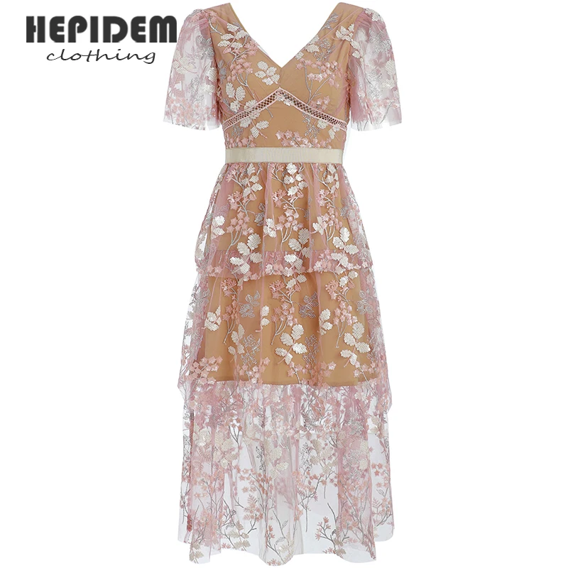 

Женское платье с V-образным вырезом, кружевное Сетчатое длинное платье в горошек с вышивкой, в винтажном стиле, осень 96199