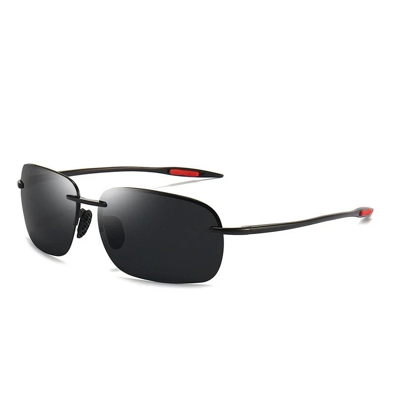 

Солнцезащитные очки поляризационные без оправы для мужчин и женщин, брендовые дизайнерские винтажные солнечные очки с дужками из алюминия, 2022