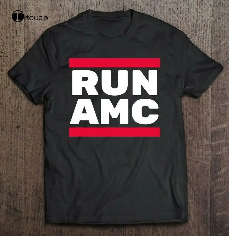 

New Run Amc Stock Market Investing Short Sleeve Black Unisex S-235XL T-Shirt Cotton Tee Shirt