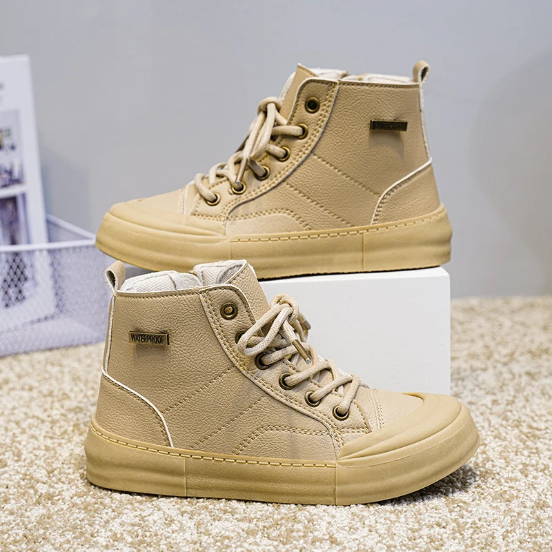 

Детские ботинки, Весенняя повседневная обувь, теплая детская прогулочная обувь, Баскетбольная обувь с высоким верхом, зимние короткие ботинки для мальчиков