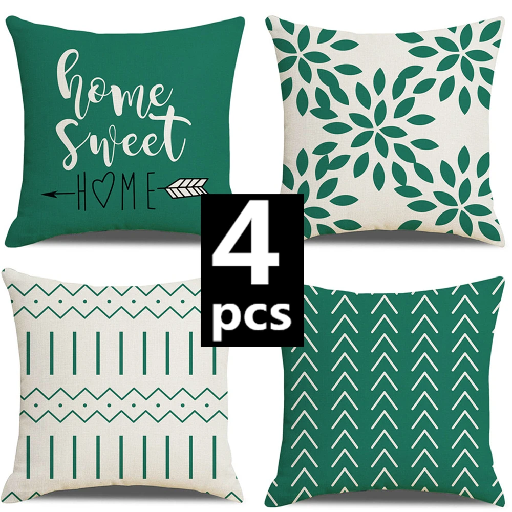 

4 шт. зеленый минималистский скандинавский наволочка пледы наволочка богемный геометрический для гостиной диван автомобиля домашний декор 45x45 см
