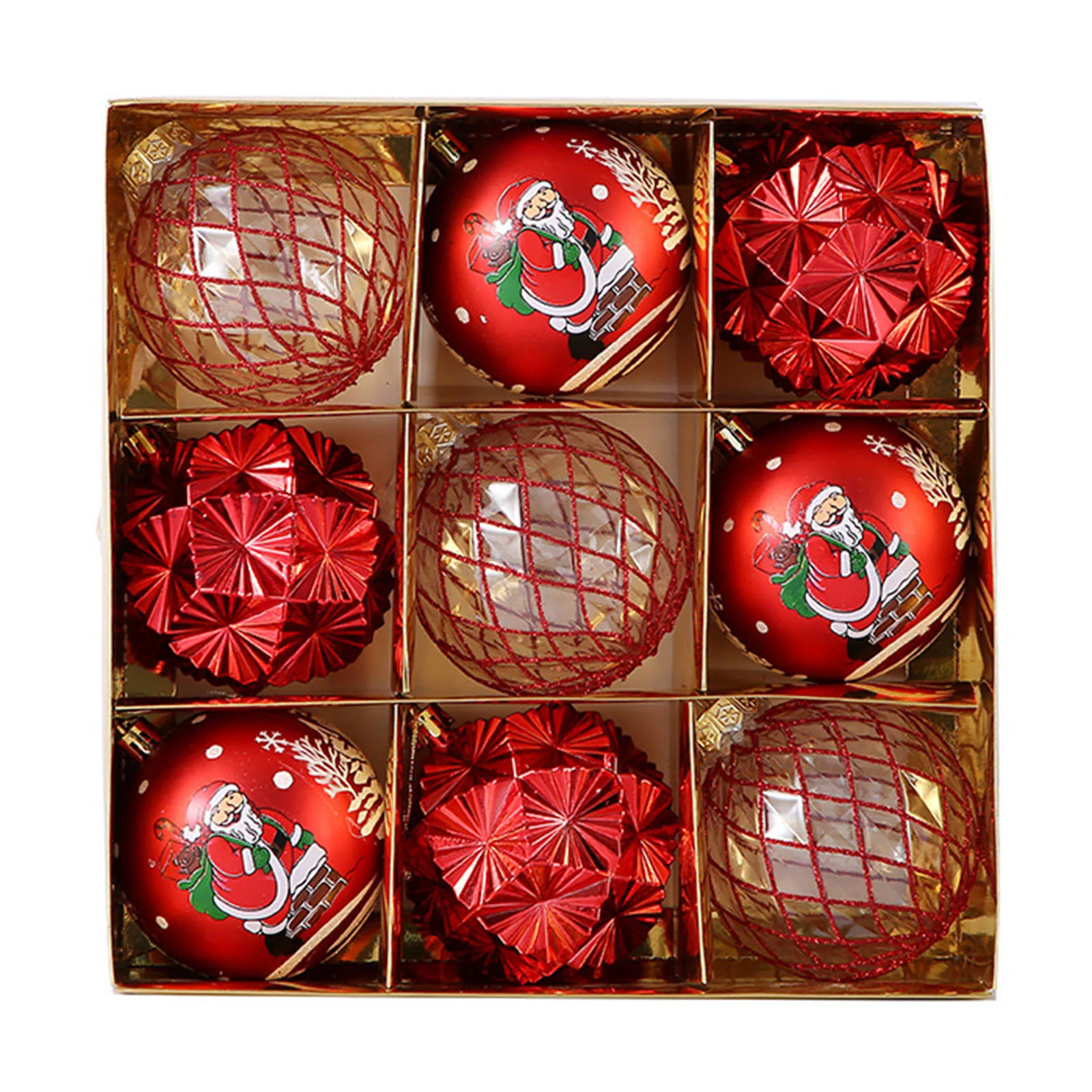 

9pcs/Set 8cm Christmas Ball Ornaments Tree Decoration PET/PS Balls For Christmas Tree Holiday Wedding Party Decor