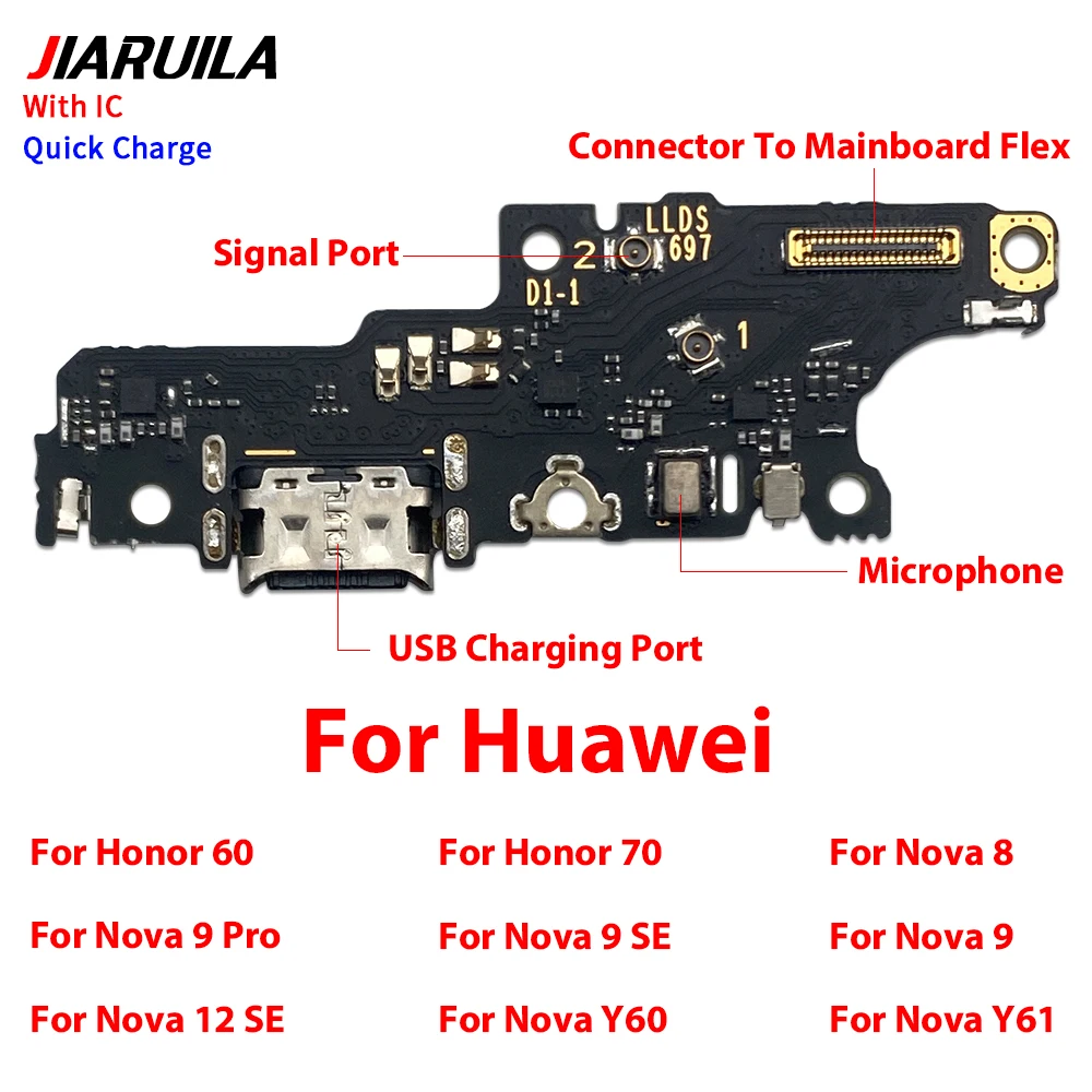 Фото USB-разъем для зарядки, гибкая плата Micro USB для Huawei Honor 60, 70, Nova 8, 9 Pro, 9SE, 12SE, Y60, Y61, Y70 Plus, Y71, Y72 №2