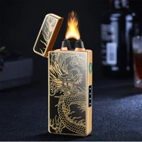 new electric usb lighter rechargeable outdoor windproof high power pulse lighter with led display mens premium gift