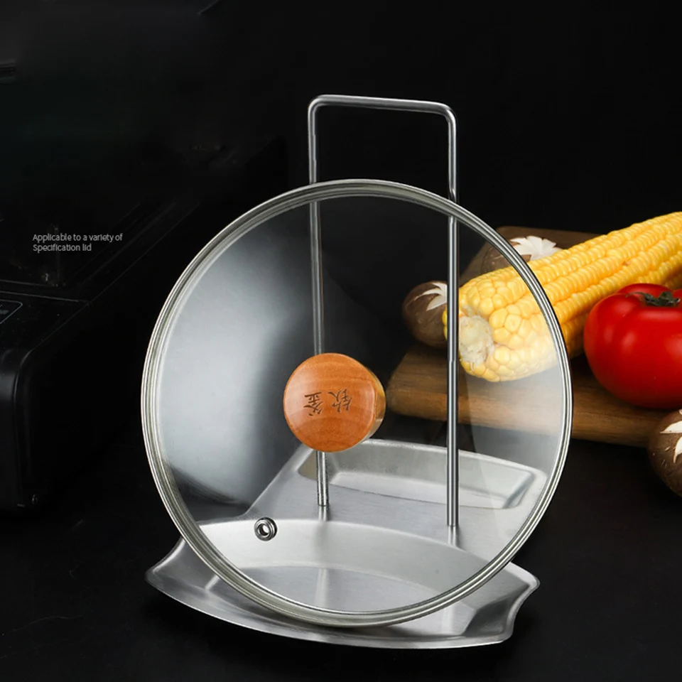 

Подставка для крышки и ложки, подставка для крышки кастрюли из нержавеющей стали, подставка для ложки, органайзер для плиты для дома, кухни, ...