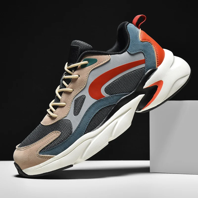 Hot Sales Spring Shoes Men Running Shoes For Men Mesh Breathable Walking Sports Shoes Tick Sole Casual Sneakers Big SIze 39-46
