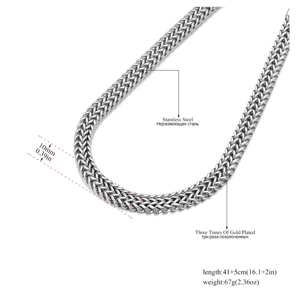 Женская позолоченная цепь Lokaer толстая кубинская из нержавеющей стали 18 карат