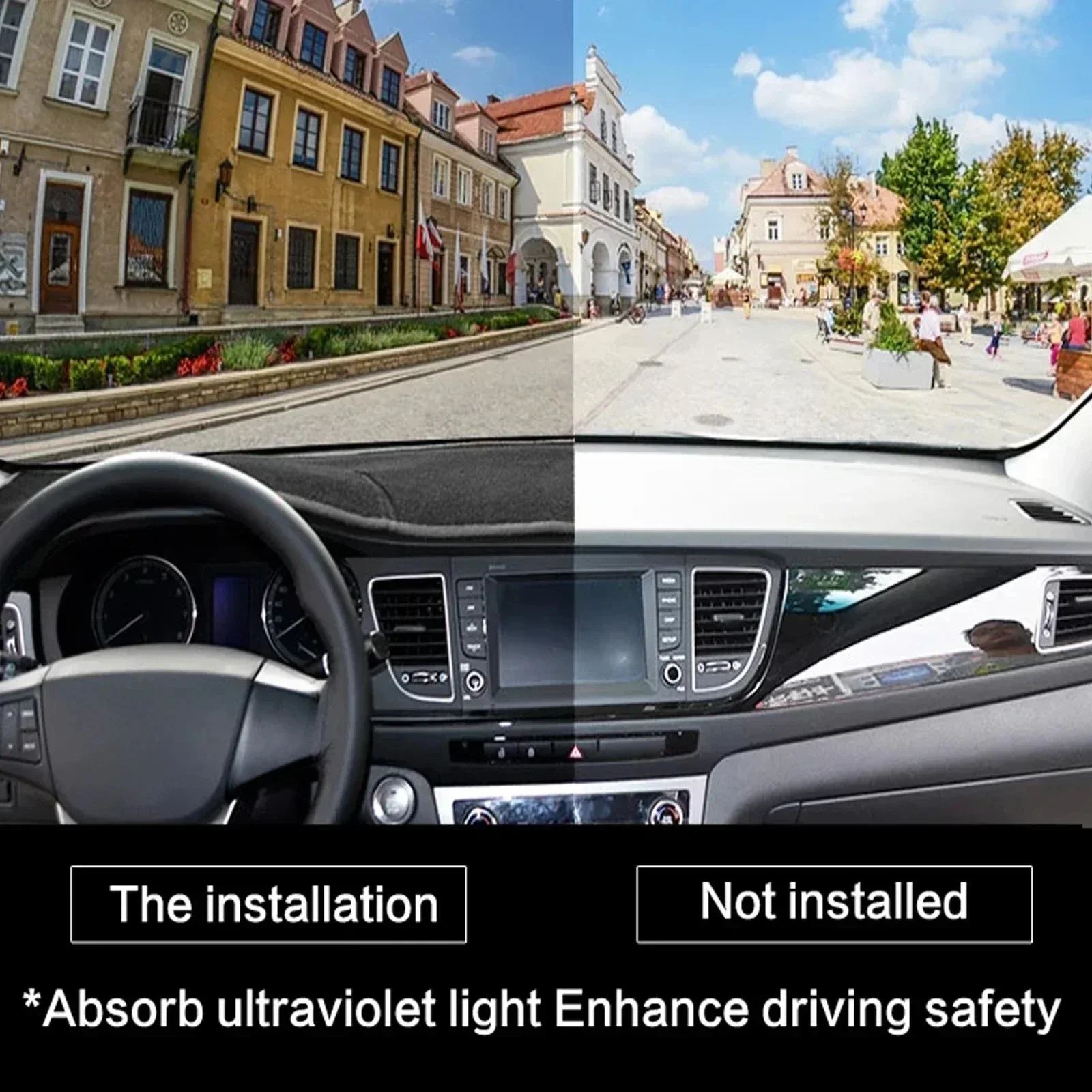 Фото Коврик на приборную панель для Toyota Prius V Plus Alpha Hybrid 2019-2022 (Prius+), защита от УФ-излучения, солнцезащитный коврик, аксессуар для стайлинга автомобиля №1