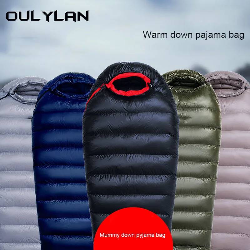 

Outdoor Camping Sleeping Bag Envelope Sleeping Bag With Hat Spliced 2 Persons Portable Camping Travel 4 Seasons Quilt