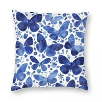 high quality blue butterflies throw pillow 100 polyester decor pillow case home cushion cover 4545cm