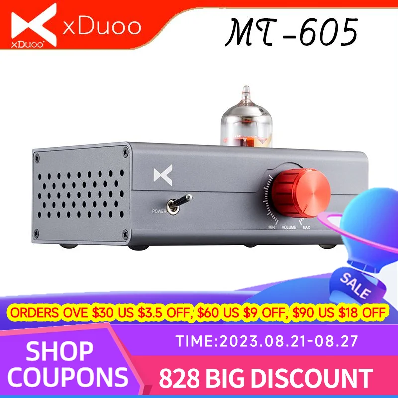 

XDUOO MT-605 Power Amplifier 12AU7 Tube& Digital Amplifier TI TAP3116 Amp Chip Output Power 30W Per Channel mt605