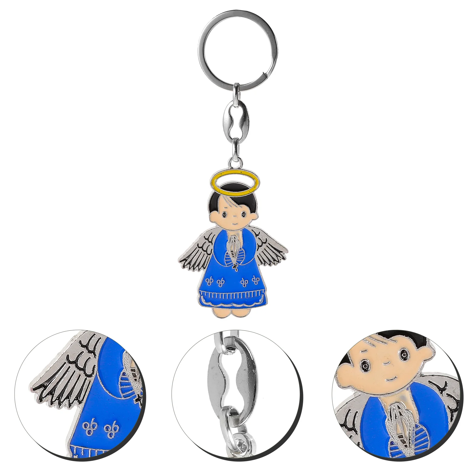 

6pcs Angel Keychains Cute Angel Keyrings Keychain Backpack Handbag Pendant Baptism Party Favors