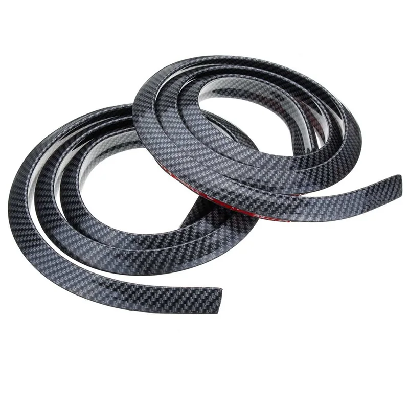 

2Pcs Universal Car Truck Carbon Fiber Fender Flare Extension Wheel Eyebrow Moulding Trim Anti-scratch Rubber Sealing Strips Trim