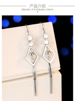 hot selling new diamond shaped transfer ball tassel earrings 990 pure silver