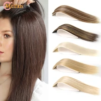 meifan synthetic hair pads invisible seamless clip in hair extension hair piece lining of natural hair top side cover hairpiec