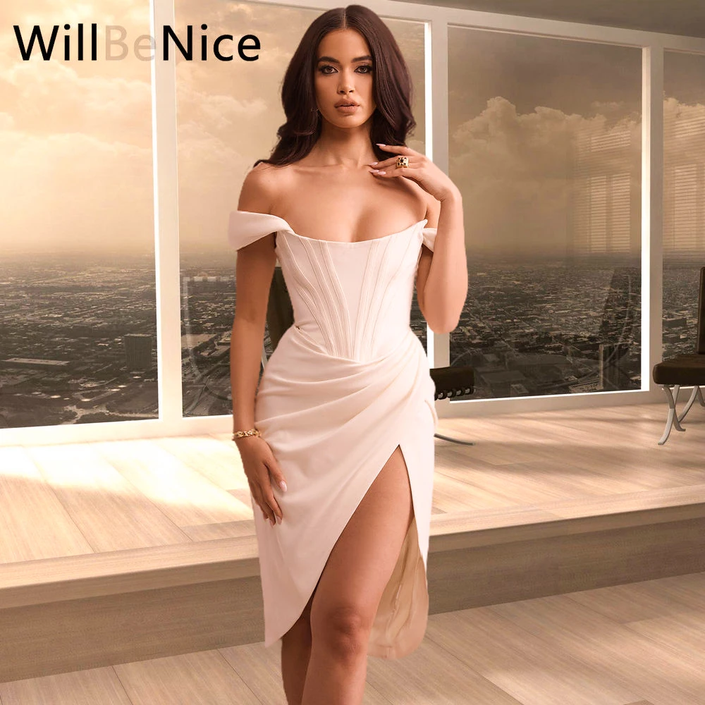 

Willbenice сексуальные шикарные и элегантные облегающие Свадебные платья для женщин с открытыми плечами черные красные белые вечерние платья ...