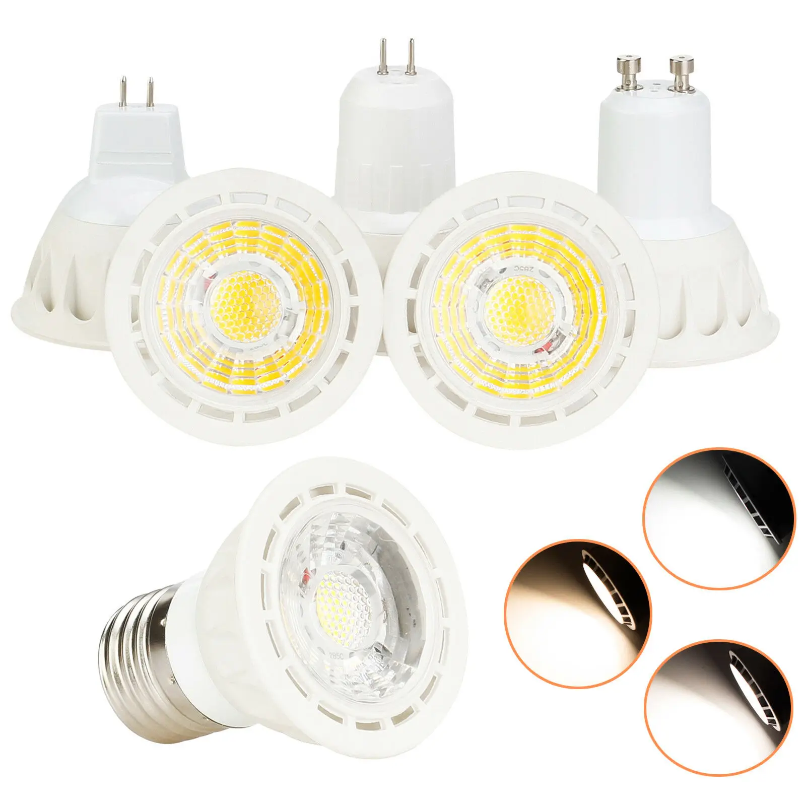 10X E26 E27 MR16 GU10 GU5.3 F Lens Spotlight LED AC110V 220V Dimmable DC12V Spot Light Bulbs Bright Cool Warm White Lamp