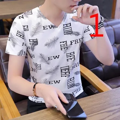 

2022 new silk short-sleeved t-shirt male ice silk thin section half-sleeve tide brand wild self-cultivation